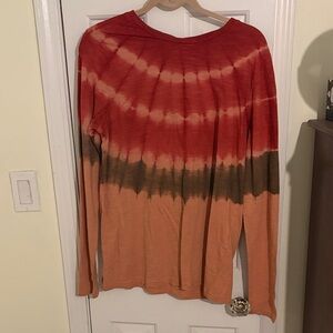 Pink and Brown Tie-Dye Long Sleeve Shirt